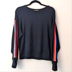 Michael Stars Sweatshirt Colored Stripe Sleeves